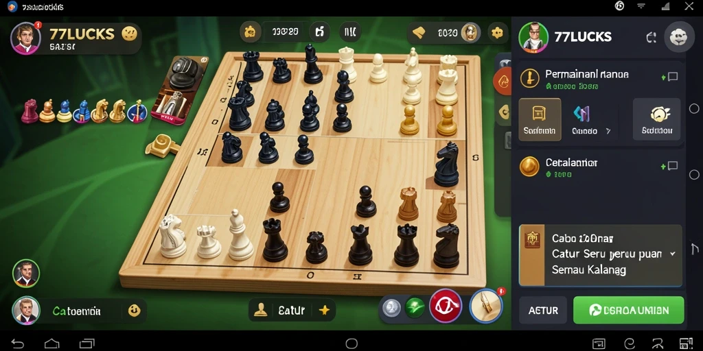 Tampilan antarmuka game Catur 77LUCKS yang menarik dan interaktif.