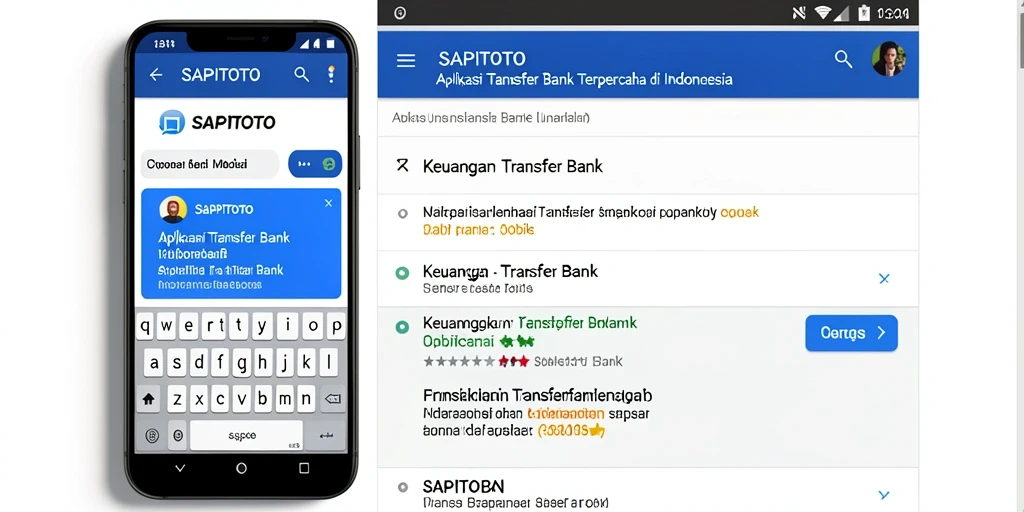 Tampilan antarmuka aplikasi SAPITOTO yang bersih dan fungsional untuk Transfer Bank.