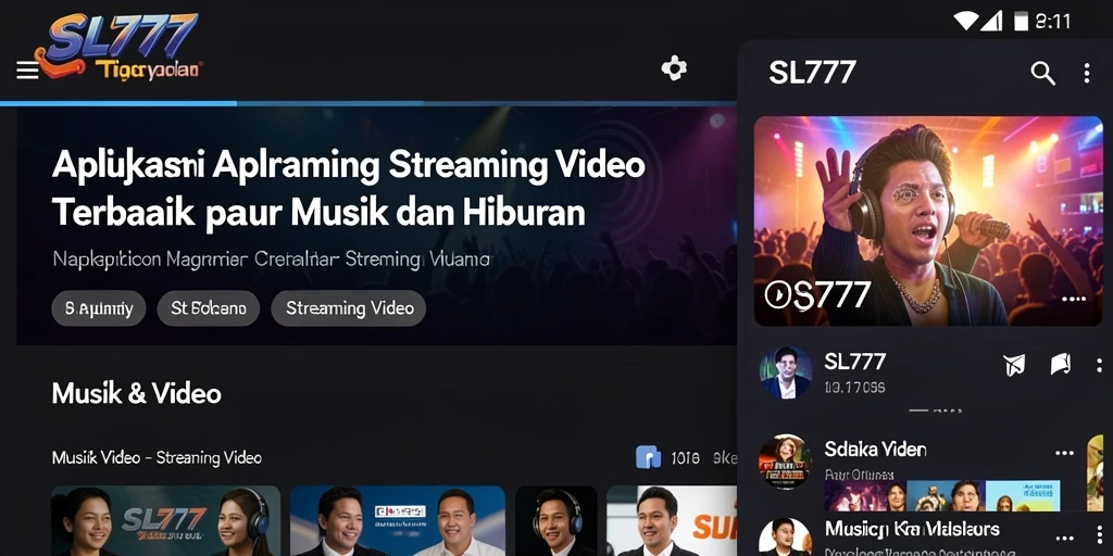 Tampilan antarmuka SL777 yang user-friendly untuk Streaming Video.