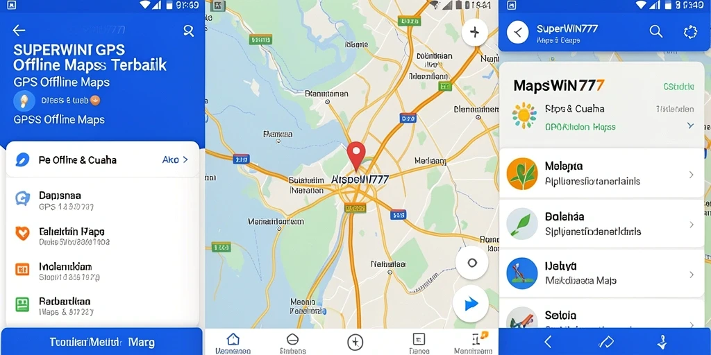 Antarmuka SUPERWIN777 dengan fitur GPS Offline Maps yang menarik dan informatif.