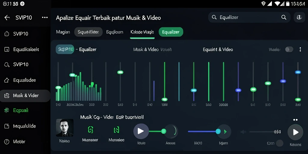 Antarmuka SVIP10 menampilkan kontrol Equalizer yang intuitif dan menarik.